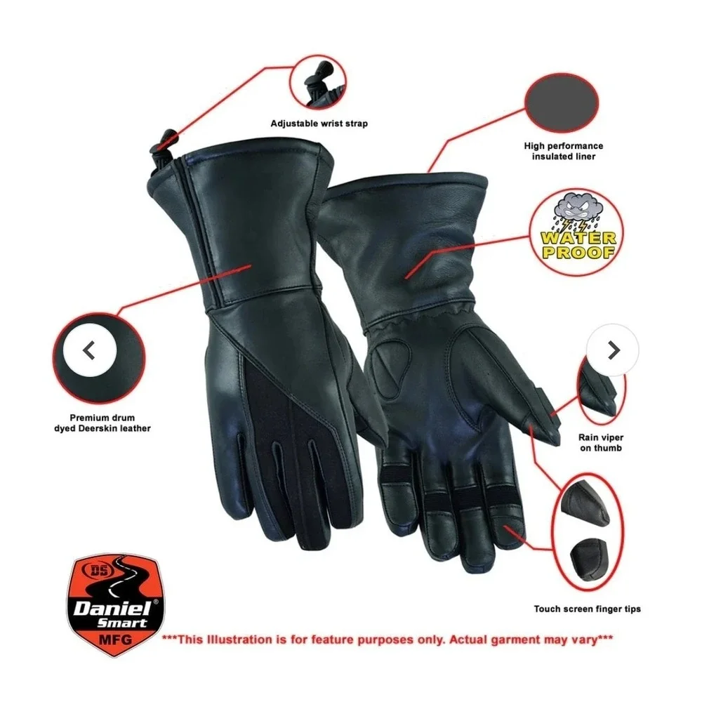 Daniel Smart DS-70 Womens Deerskin L Gloves Reflective 3M Thinsulated Waterproof